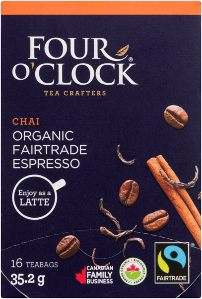 Four O'Clock Chai Biologique Équitable Espresso 16 Sachets 35.2 g