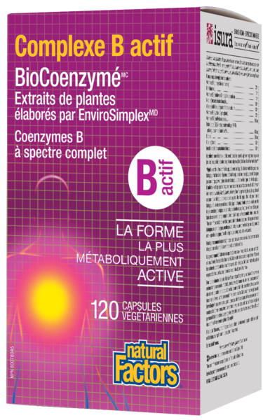Natural Factors Complexe B actif BioCoenzymé   120 capsules végétariennes