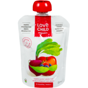 Love Child Organics Purée Biologique Pommes, Fraises, Betteraves, Bleuets 6 Mois+ 128 ml