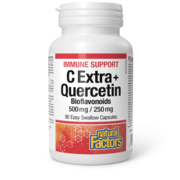 Natural Factors C Extra + Quercétine Bioflavonoïdes 500 mg / 250 mg 90 capsules faciles à avaler