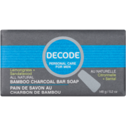 Decode Lemongrass + Sandalwood Bamboo Charcoal Bar Soap 148 g