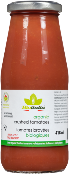 Bioitalia Tomates Broyées Style Rustique Biologiques 418 ml