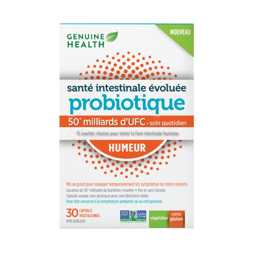 Genuine Health Advanced Gut Health probiotique Humeur, 50 milliards CFU, 15 diverses souches