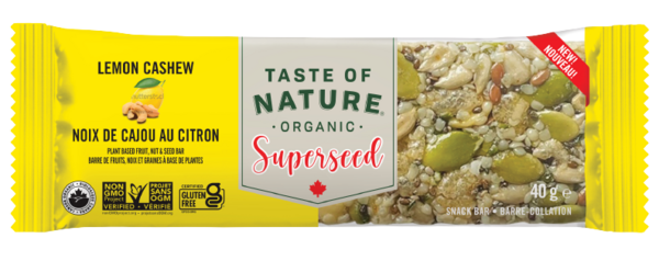 Taste of Nature Barre-collation Superseed citron et noix de cajou bio