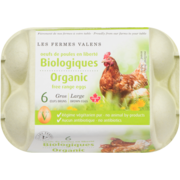 Les Fermes Valens Organic Free Range Eggs Large 6 Brown Eggs