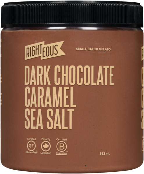Righteous Gelato Authentique Chocolat Noir Caramel Sel de Mer 562 ml