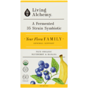 Living Alchemy Your Flora a Fermented 35 Strain Symbiotic Family 60 Pullulan Capsules