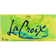 La Croix Sparkling Water Beverage Natural Lime Flavoured 8 Cans 355 ml