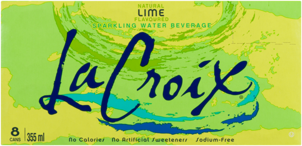 La Croix Boisson d'Eau Gazeuse Arôme Naturel de Lime 8 Canettes 355 ml