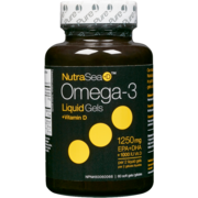 NutraSea +D Omega-3 Liquid Gels +Vitamin D 60 Soft Gels