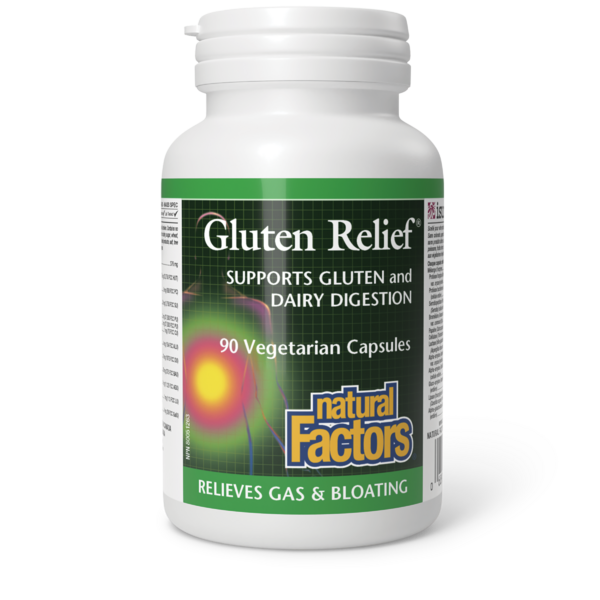 Natural Factors Gluten Relief   90 capsules végétariennes