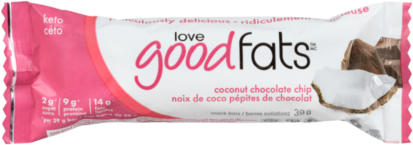 Love Good Fats Barres Collations Noix de Coco Pépites de Chocolat 39 g