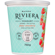 Maison Riviera Yogourt Set-Style Strawberry Lactose Free 2.8% Milk Fat 750 g