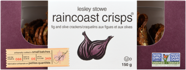 Lesley Stowe Raincoast Crisps Craquelins aux Figues et aux Olives 150 g