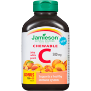 Jamieson Chewable Juicy White Peach C 500 mg 100+20 Tablets