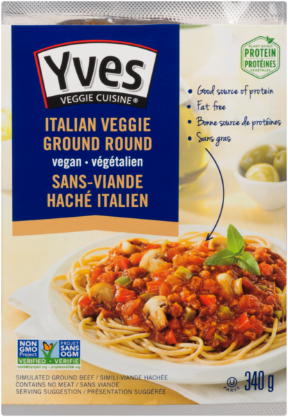 Yves Veggie Simili-Bœuf Haché Cuisine Sans-Viande Haché Italien 340 g