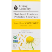 Living Alchemy Votre Flore Probiotiques, Prébiotiques et Enzymes d'Origine Végétale Confort 60 Capsules Végétaliens