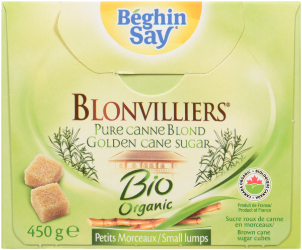 Béghin Say Blonvilliers Brown Cane Sugar Cubes Small Lumps Organic 450 g