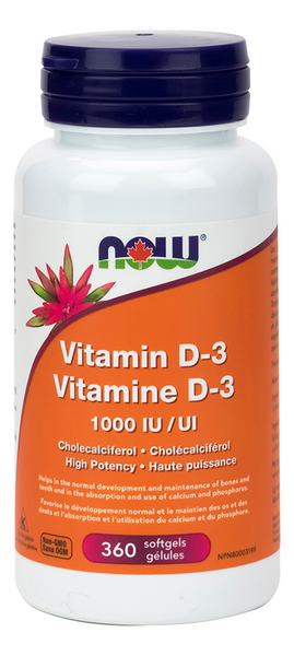 Vitamine D-3 1000 Haute Puissance 360Gel