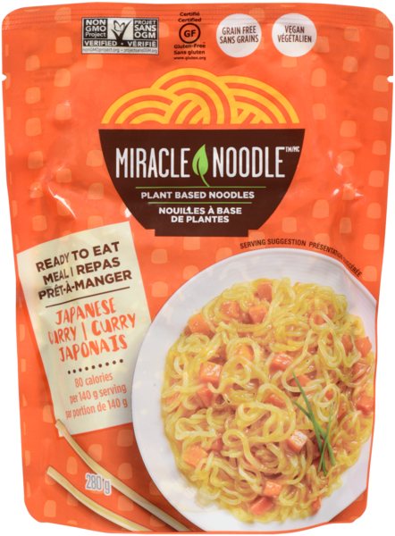 Miracle Noodle Nouilles à Base de Plantes Curry Japonais 280 g
