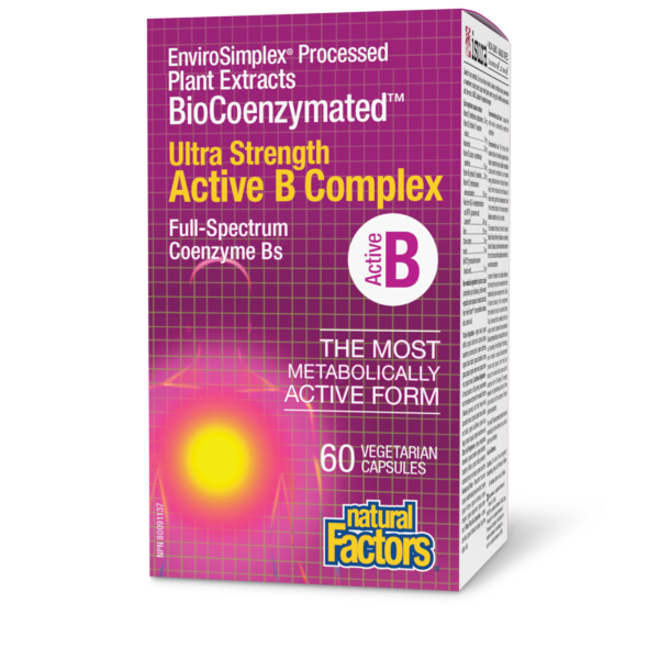 Natural Factors Complexe B actif BioCoenzymé Ultra-fort   60 capsules végétariennes