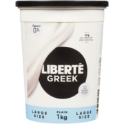 Liberté Greek Yogourt Plain 0 % M.F. Large Size 1 kg
