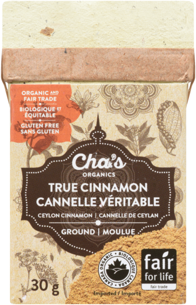 Cha's Organics Cannelle Véritable Moulue 30 g