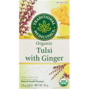 Traditional Medicinals Tulsi with Ginger Organic 20 Wrapped Tea Bags x 2.0 g (40 g)