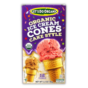 Let's Do Organic Ice Cream Cones 12 Cones