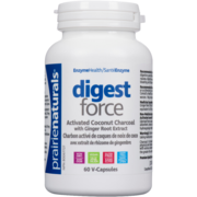 Digest-Force charbon activé de noix de coco et extrait de rhizome de gingembre - v-capsules