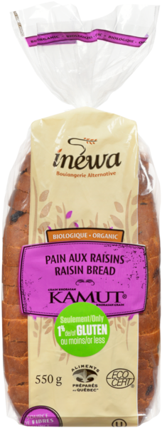 Inéwa Boulangerie Alternative Pain aux Raisins Grain Khorasan Kamut Biologique 550 g