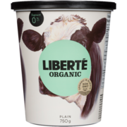 Liberté Yogourt Organic Plain 0 % M.F. 750 g