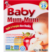 Hot-Kid Baby Mum-Mum Biscottes de Riz Pomme & Citrouille 24 Biscottes 50 g