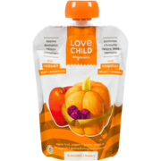 Love Child Organics Organic Fruit, Yogurt + Grains Apples Pumpkin Raisins Cinnamon 8 Months + 128 ml