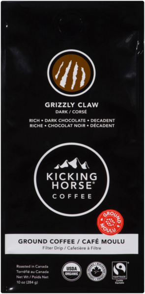 Kicking Horse Coffee Grizzly Claw Café Moulu Corsé 284 g