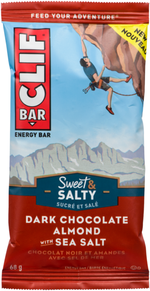 Clif Bar Barre Énergétique Chocolat Noir et Amandes avec Sel de Mer 68 g