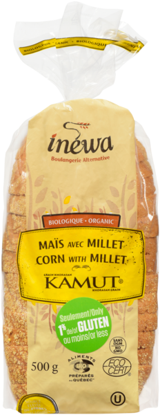 Inéwa Boulangerie Alternative Maïs avec Millet Grain Khorasan Kamut Biologique 500 g