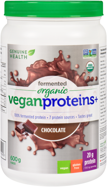 Genuine Health Fermented Vegan Proteins+ - Chocolat