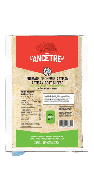 Buy L'Ancêtre Grated Artisan Goat Cheese with same day delivery at  MarchesTAU