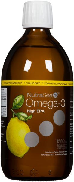 NutraSea Hp Format Économique Omega-3 Saveur de Citron Liquide 500 ml