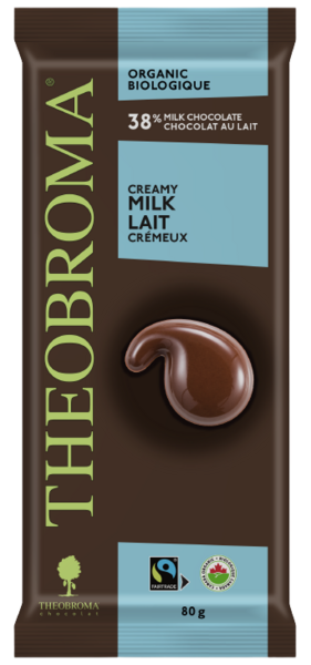 Theobroma Chocolat 38 % au Lait Crémeux Biologique 