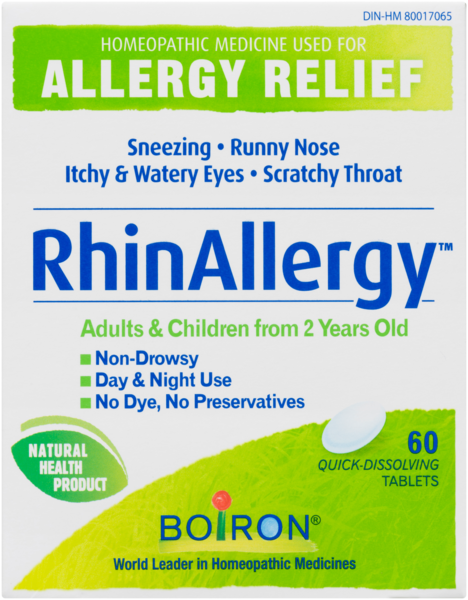 RhinAllergy Médicament Homéopathique pour les Allergies Adultes et Enfants dès 2 Ans 60 Comprimés Orodispersibles