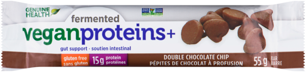 Genuine Health Fermented Vegan Proteins+ Barre Pépites de Chocolat à Profusion 55 g