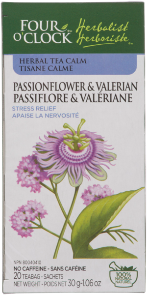 Four O'Clock Herbalist Herbal Tea Calm Passionflower & Valerian no Caffeine 20 Teabags 30 g