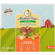 Mother Hen Baby Food Veal Stew with Vegetables 8+ Months 4 x 118 ml