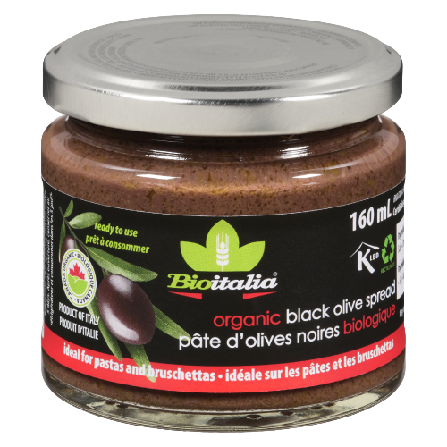 Bioitalia Pâte d'Olives Noires Biologique 160 ml