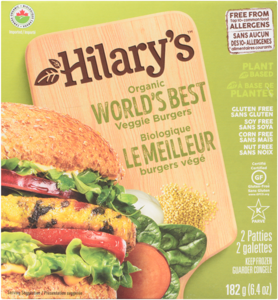Hilary's Burgers Végé Le Meilleur Biologique 2 Galettes 182 g