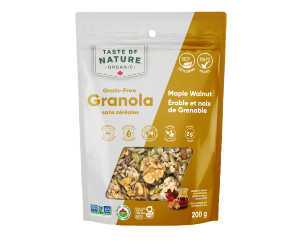 Taste of Nature Granola Sans Céréales Érable Noix De Grenoble Bio 200G