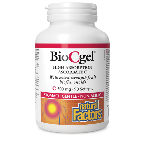 Natural Factors BioCgel Ascorbate C haute absorption  500 mg  90 gélules