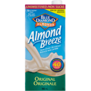Blue Diamond Almond Breeze Fortified Almond Beverage Unsweetened Original 946 ml